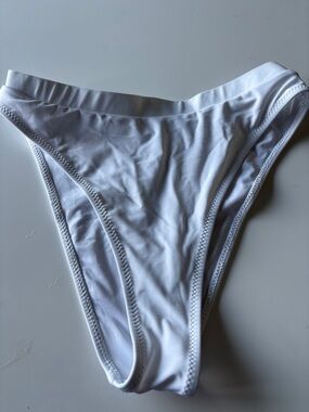 White Bikini Bottom - Classic High Leg